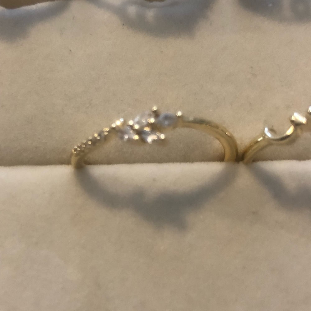 Delicate Gold Ring with Clear Stones